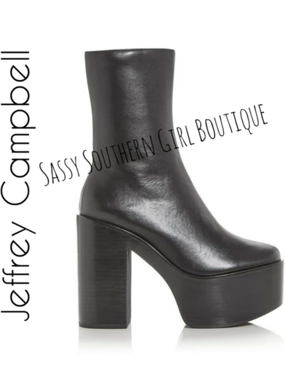 🆕⭐ Jeffrey Campbell black double platform boots